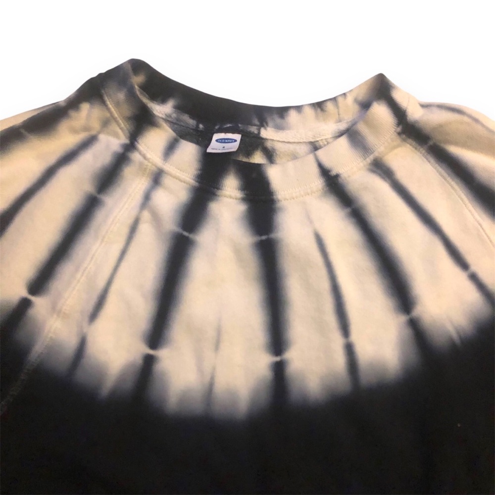 Black And White Hippie Festival Tie Dye Crewneck Sweatshirt Old Navy Small - Picture 3 of 4
